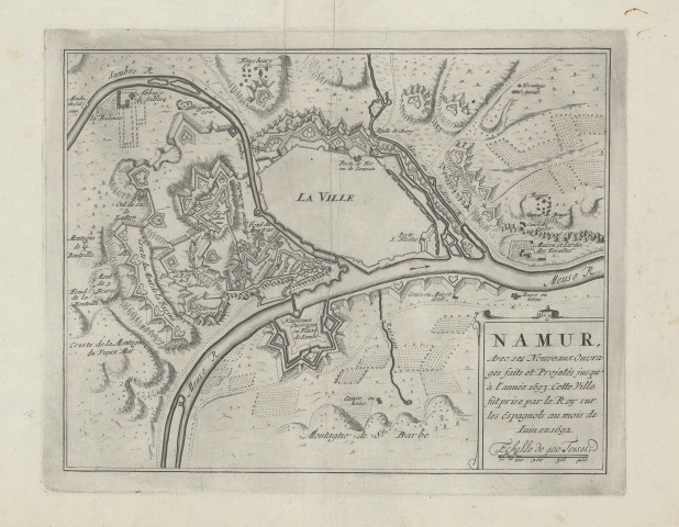 Namur Ouvrages projetés jusqu'en 1693
