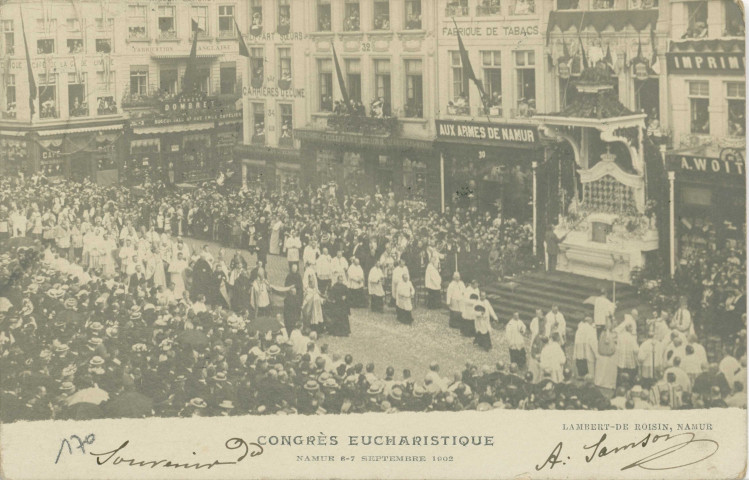 Congrès eucharistique. Namur 6-7 septembre 1902