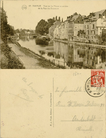 49, NAMUR Vue sur la Meuse et arrière de la Rue des Brasseurs