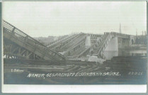 Namur, Gesprengte eisenbahnbrücke.