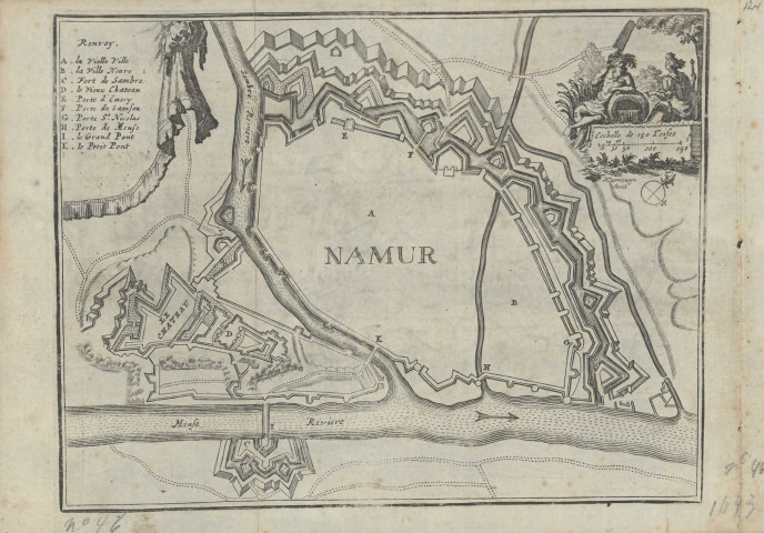 Plan de Namur. Etat vers 1650