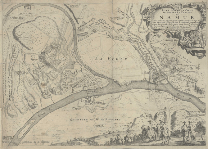 Plan de la Ville, ouvrages et château de Namur.