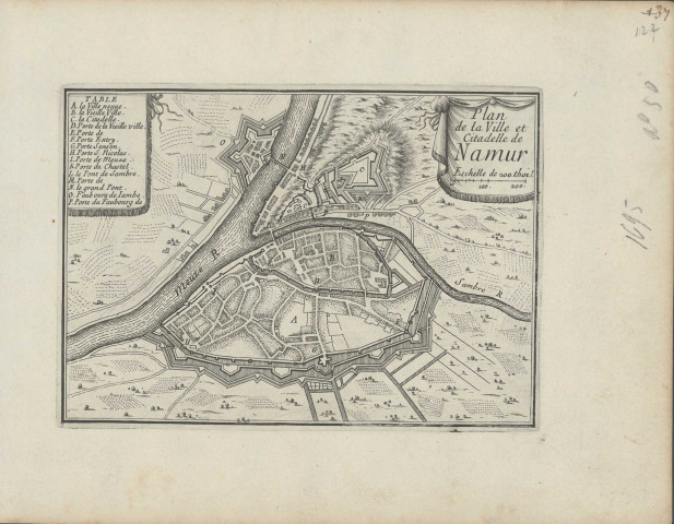 Plan de la Ville et de la citadelle. Etat vers 1640.