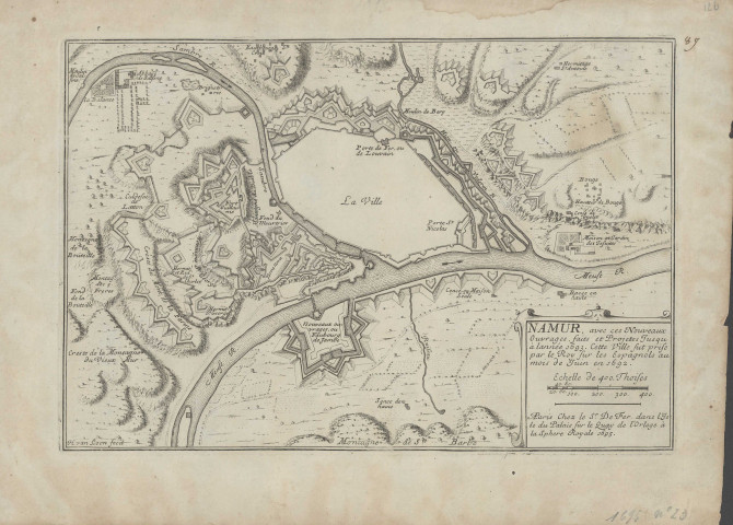 Namur Ouvrages projetés et faits jusqu'en 1693