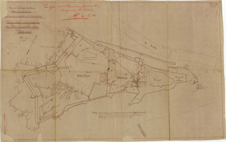 Plan des souterrains de l'ex-Citadelle de Namur