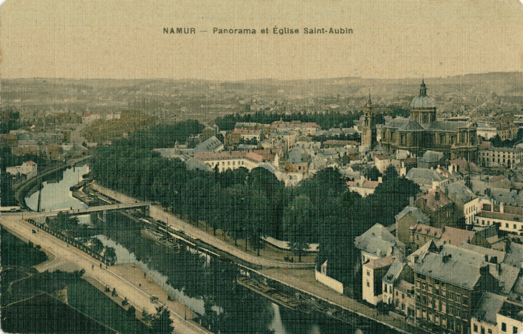 Namur - Panorama et Eglise Saint-Aubin