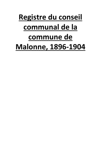 Registres de délibérations du Conseil communal