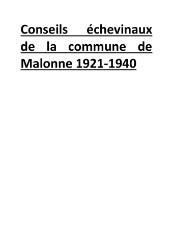 Registres de délibérations des séances du Collège
