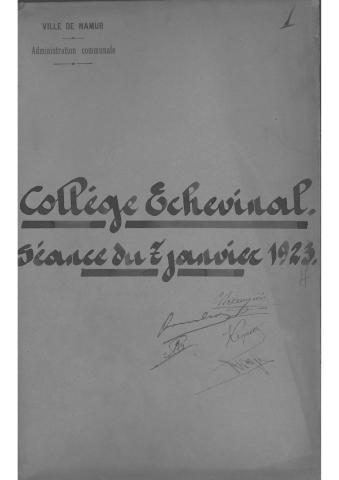 Registre de délibérations du Collège de Namur